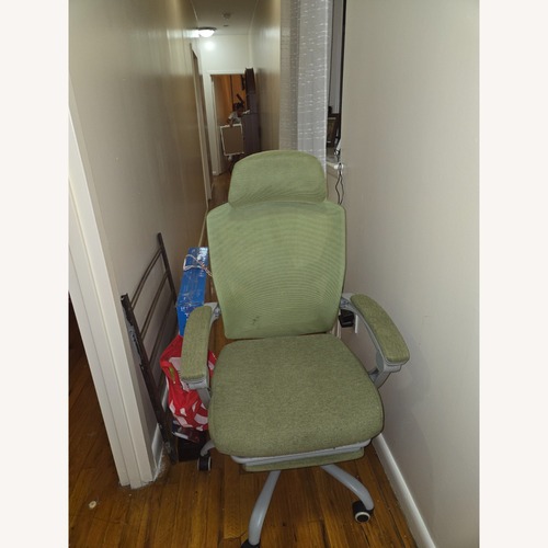 Used Walmart Sage Green Ergonomic Office Chair w Footrest for sale on AptDeco