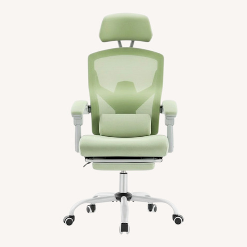 Used Walmart Sage Green Ergonomic Office Chair w Footrest for sale on AptDeco