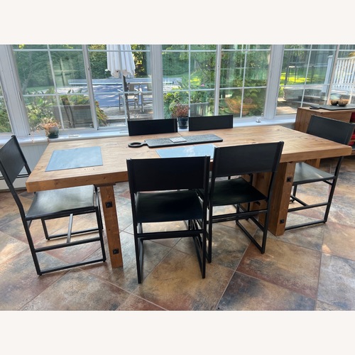 Used Pottery Barn Natural Wood Dining Set for sale on AptDeco