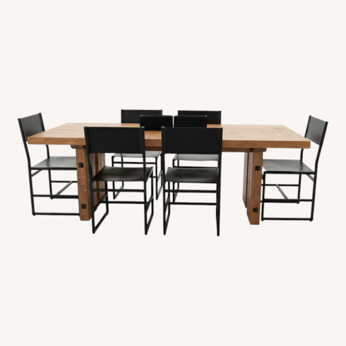 Used Pottery Barn Natural Wood Dining Set for sale on AptDeco