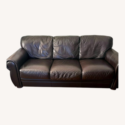 Used Dark Brown Leather 3+ Seater Sofa for sale on AptDeco