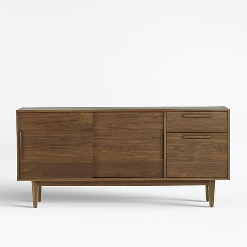 Used Crate & Barrel Tate 64.5" Walnut Storage Media Console for sale on AptDeco