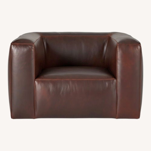 Used Article Cigar 44" Leather Swivel Lounge Chair for sale on AptDeco