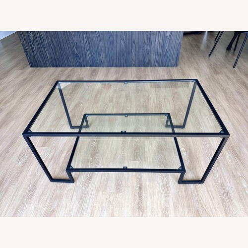 Used 39.4" W Rectangle Glass Top Coffee Table for sale on AptDeco