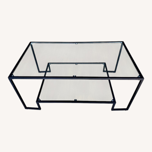Used 39.4" W Rectangle Glass Top Coffee Table for sale on AptDeco