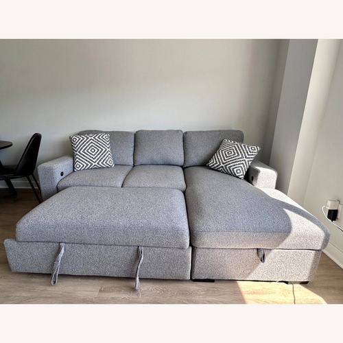 Used Light Gray Fabric 2 Piece Sectional for sale on AptDeco