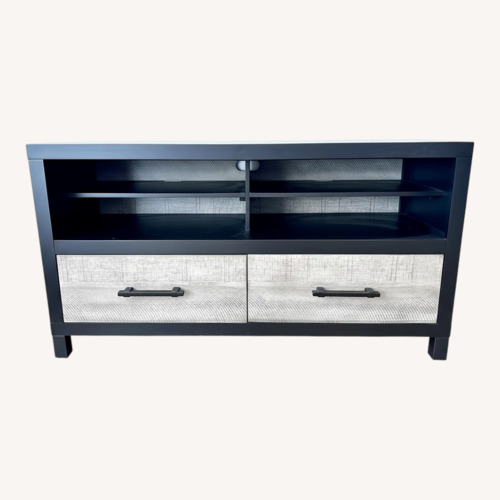 Used 50'' Black & Gray Fully Assembled Storage TV Stand for sale on AptDeco
