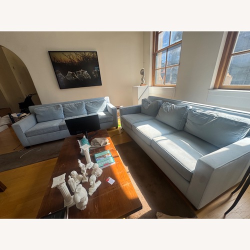 Used Blue Fabric 3+ Seater Sofa for sale on AptDeco