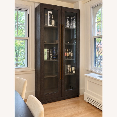 Used Restoration Hardware Machinto Glass Cabinet – Brown Oak for sale on AptDeco