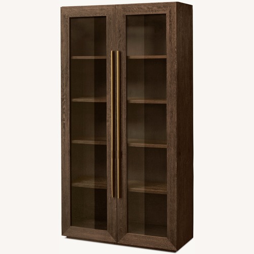 Used Restoration Hardware Machinto Glass Cabinet – Brown Oak for sale on AptDeco