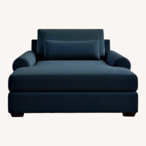 Used Pottery Barn Indigo Perfomance Tweed Chaise for sale on AptDeco