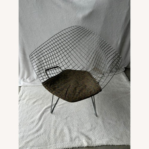 Used Bertoia Diamond Chair with Knoll Textile Seat Pad for sale on AptDeco
