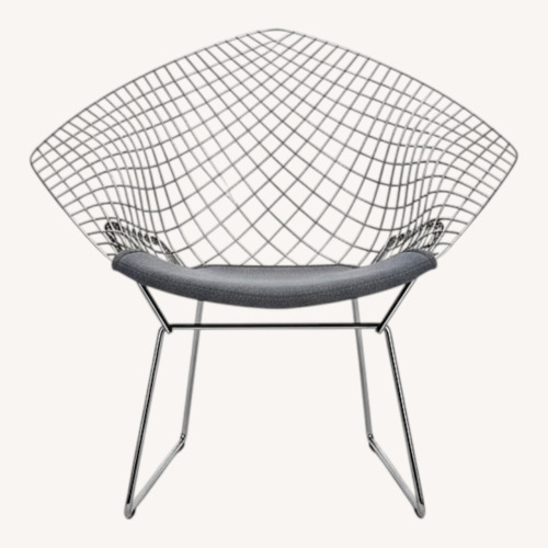 Used Bertoia Diamond Chair with Knoll Textile Seat Pad for sale on AptDeco
