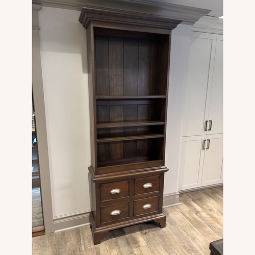 Used Dark Brown Wood Bookcase for sale on AptDeco