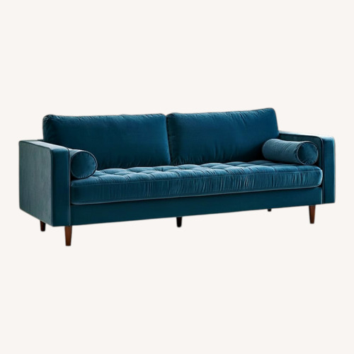 Used Article Sven 88" Tufted Velvet Sofa - Pacific Blue for sale on AptDeco