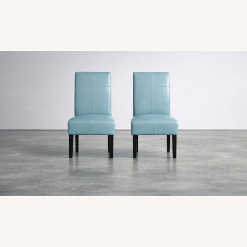 Used Blue Leather Accent Chiars  for sale on AptDeco