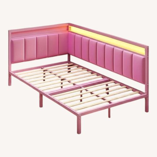 Used Amazon Corner Bedframe with Storage Drawers for sale on AptDeco