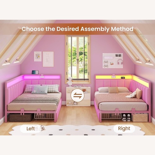 Used Amazon Corner Bedframe with Storage Drawers for sale on AptDeco