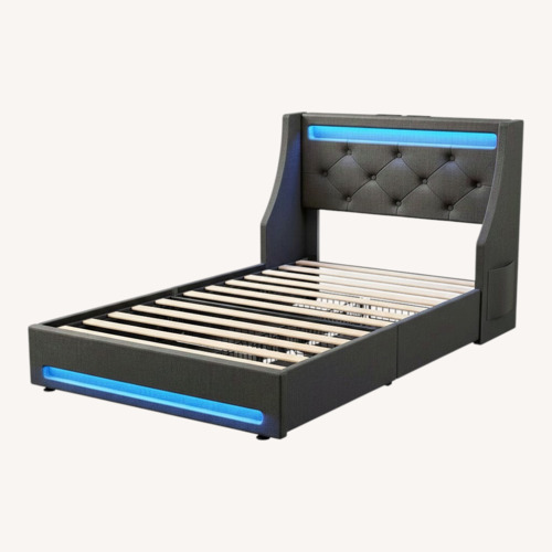Used Amazon Twin Bed with LED Lights & Charging Port for sale on AptDeco