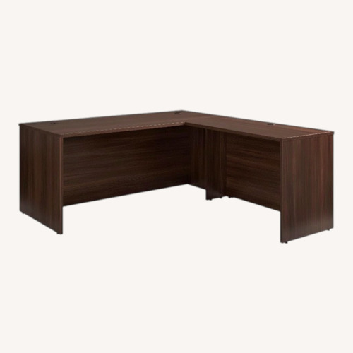 Used Home Depot Dark Brown Wood Desk for sale on AptDeco