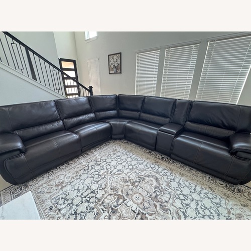 Used Dark Brown Leather 3+ Piece Sectional for sale on AptDeco