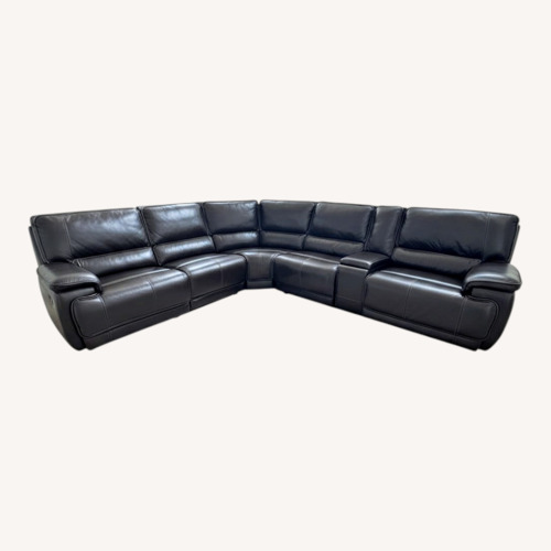 Used Dark Brown Leather 3+ Piece Sectional for sale on AptDeco