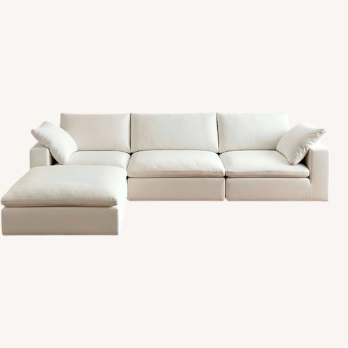 Used White Fabric 3+ Piece Sectional for sale on AptDeco