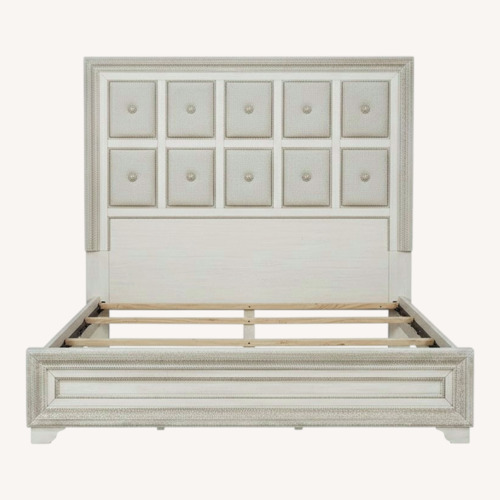 Used Wayfair Light Gray Fabric King Bed for sale on AptDeco