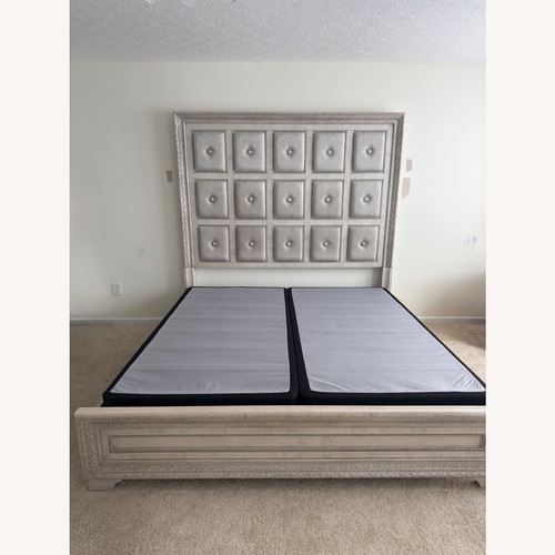Used Wayfair Light Gray Fabric King Bed for sale on AptDeco