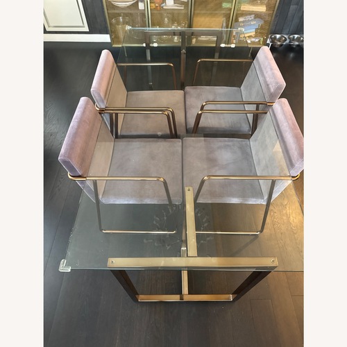 Used CB2 Silverado 72" Rectangular Brass Dining Table for sale on AptDeco