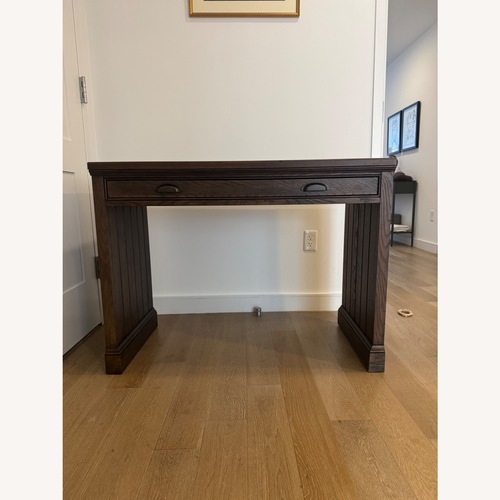Used Pottery Barn Aubrey Dark Brown Wood Desk for sale on AptDeco