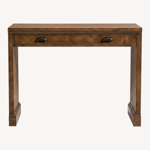 Used Pottery Barn Aubrey Dark Brown Wood Desk for sale on AptDeco