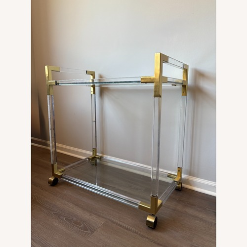 Used Jonathan Adler Jacques Acrylic & Brass Bar Cart for sale on AptDeco