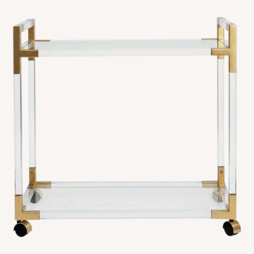 Used Jonathan Adler Jacques Acrylic & Brass Bar Cart for sale on AptDeco