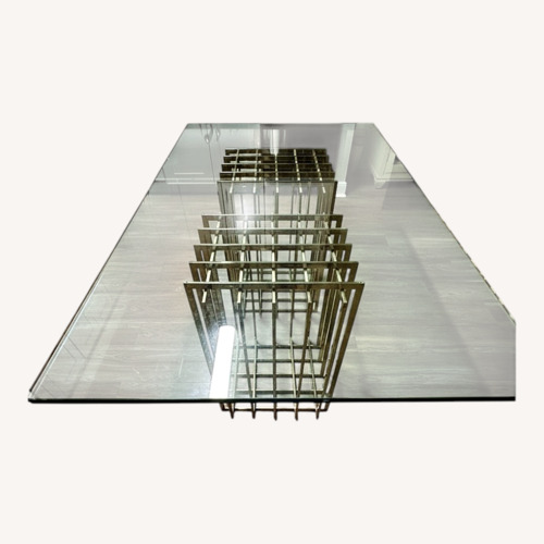 Used Post Modern Glass Dining Table for sale on AptDeco