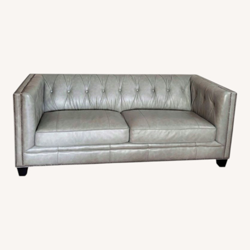 Used FRYDA Thick Gray Leather Sofa for sale on AptDeco