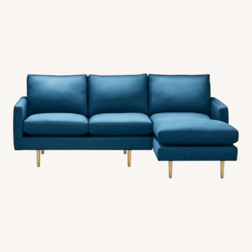 Used Room & Board Jasper Blue 2 Piece Sectional W Chaise for sale on AptDeco