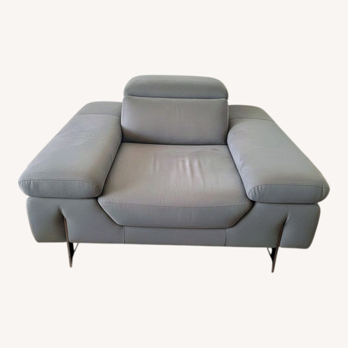 Used Dark Gray Microsuede Accent Chair for sale on AptDeco