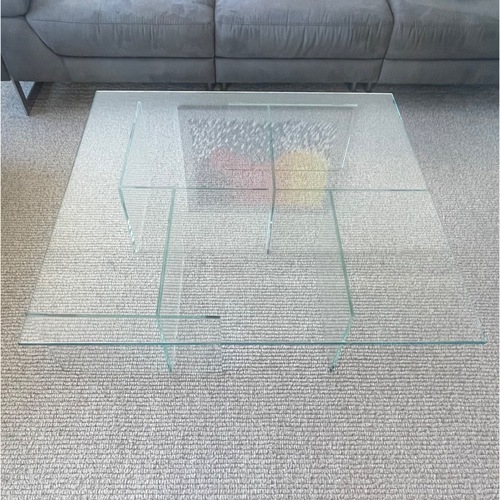 Used Transparent Glass Coffee Table for sale on AptDeco