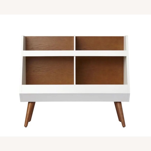 Used Crate & Kids Walnut and White Mid-Century Bookcase for sale on AptDeco