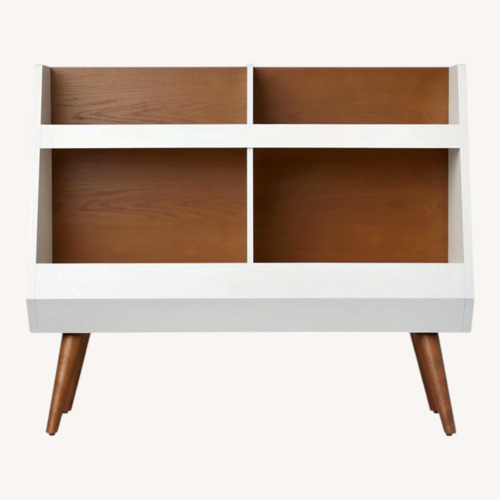 Used Crate & Kids Walnut and White Mid-Century Bookcase for sale on AptDeco