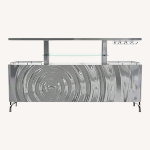 Used Roche Bobois Silver Metal Bar Cart for sale on AptDeco