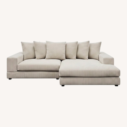 Used Wayfair Natural Fabric 2 Piece Sectional for sale on AptDeco