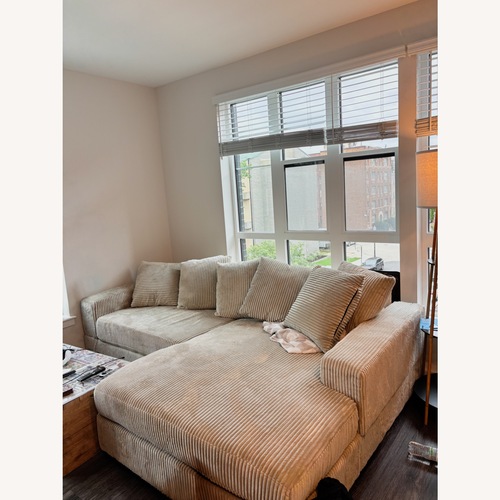 Used Wayfair Natural Fabric 2 Piece Sectional for sale on AptDeco