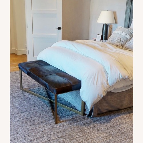 Used Rogers Dark Brown Fur and Hide Double Bench for sale on AptDeco