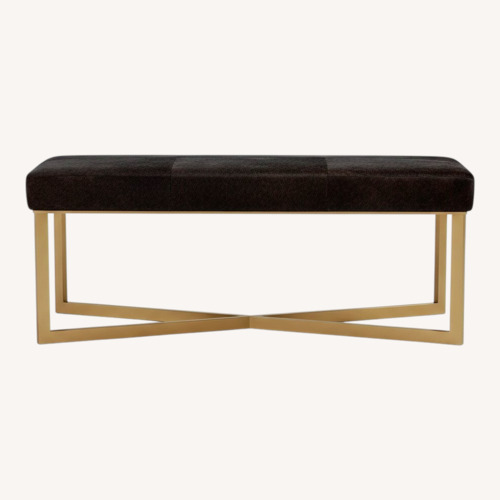 Used Rogers Dark Brown Fur and Hide Double Bench for sale on AptDeco