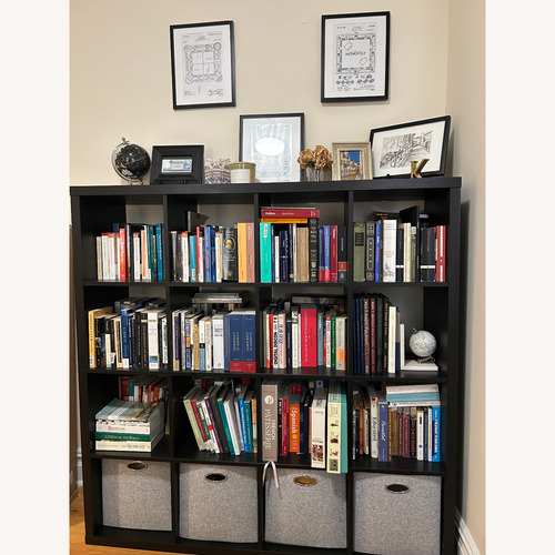 Used IKEA KALLAX Black Bookcase for sale on AptDeco