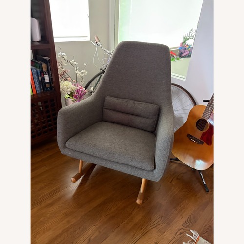Used CB2 Dark Gray Saic Quantam Rocking Chair for sale on AptDeco