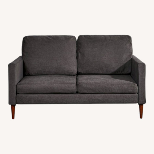 Used Campaign Steel Frame Brushed Weave Grey Loveseat for sale on AptDeco