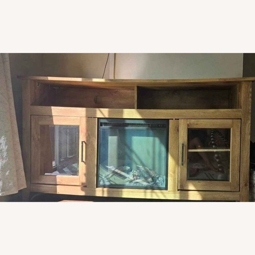 Used Walker Edison Light Brown Wood Media Storage for sale on AptDeco